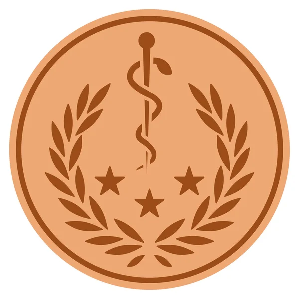Medische Logo bronzen munt — Stockvector