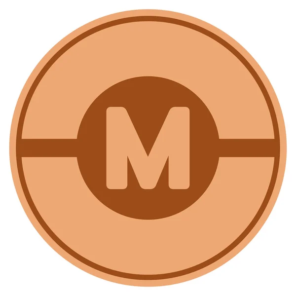 Motorové bronzová mince — Stockový vektor