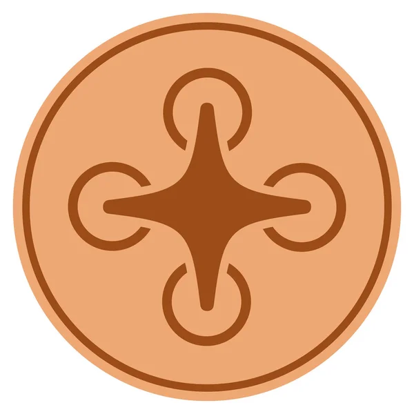 Moneda de bronce Nanocopter — Vector de stock