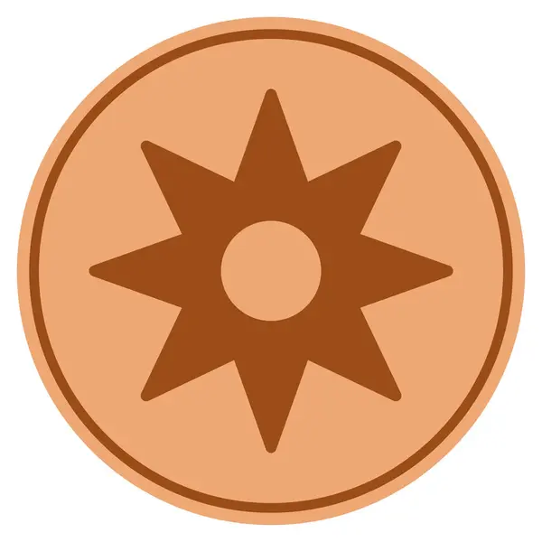 Nova estrela etiqueta moeda de bronze — Vetor de Stock