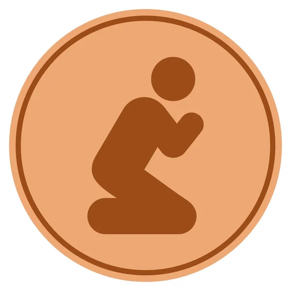 Pray Pose Bronze Coin — Stock Vector