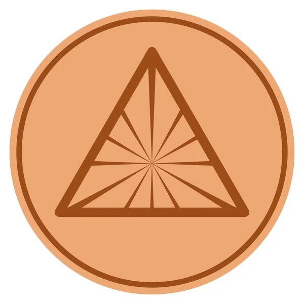 Pirámide Rayos Moneda de Bronce — Vector de stock