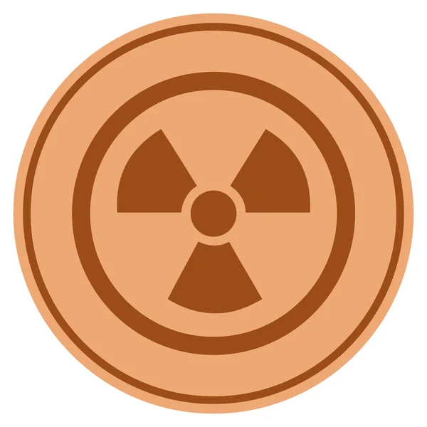 Moneda de bronce radiactiva — Vector de stock
