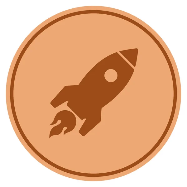 Rocket Launch Bronze Coin — Stock Vector