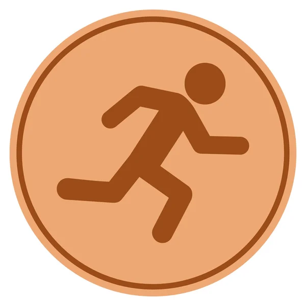 Homem Correndo Moeda de Bronze —  Vetores de Stock