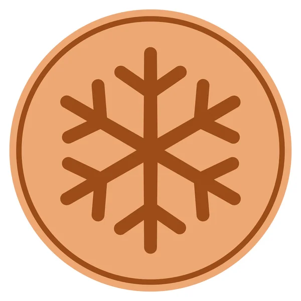 Νιφάδα χιονιού χάλκινο κέρμα — Διανυσματικό Αρχείο