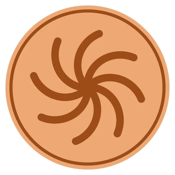 Moneda de bronce espiral — Vector de stock