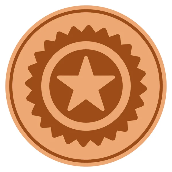Star Stamp Bronze Coin — Stock Vector