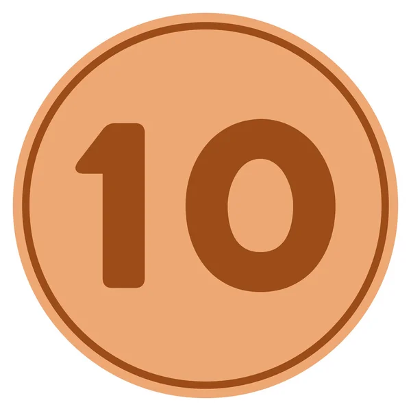 10 청동 동전 — 스톡 벡터