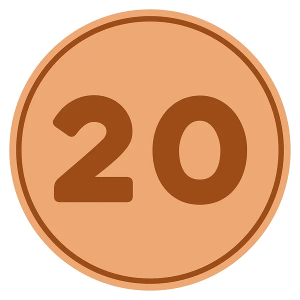 20 청동 동전 — 스톡 벡터