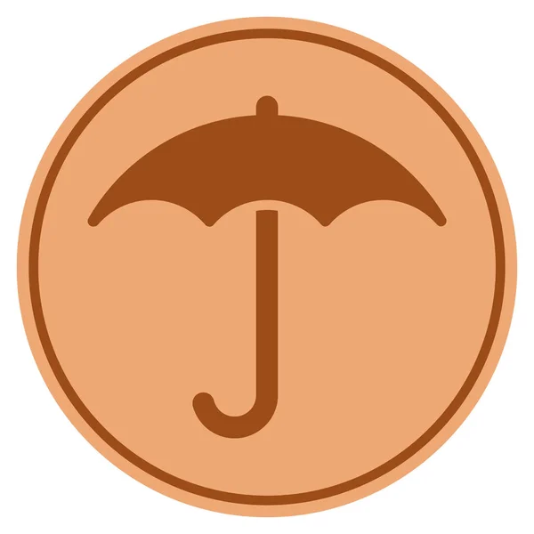 Umbrella Bronze Coin — Stock Vector