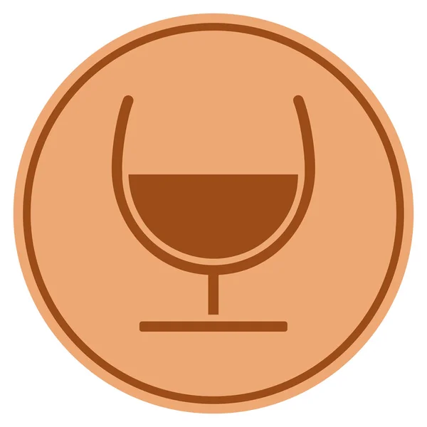 ワイングラス ブロンズ コイン — ストックベクタ
