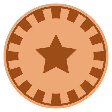 5-parmak yıldız bakır Casino çip