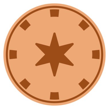 6-parmak yıldız bakır Casino çip