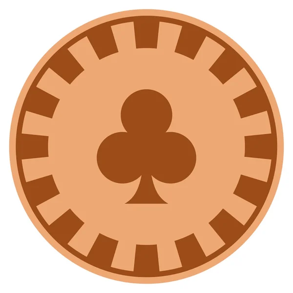 Clubs Suit Copper Casino Chip — Stock Vector