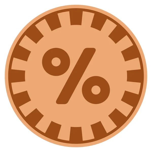 Porcentaje de chip de cobre Casino — Vector de stock