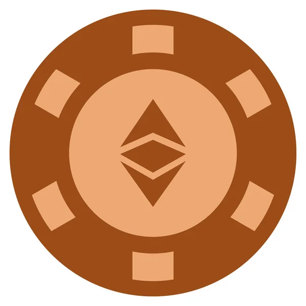 Τσιπ Ethereum κλασικό καζίνο χαλκού — Διανυσματικό Αρχείο