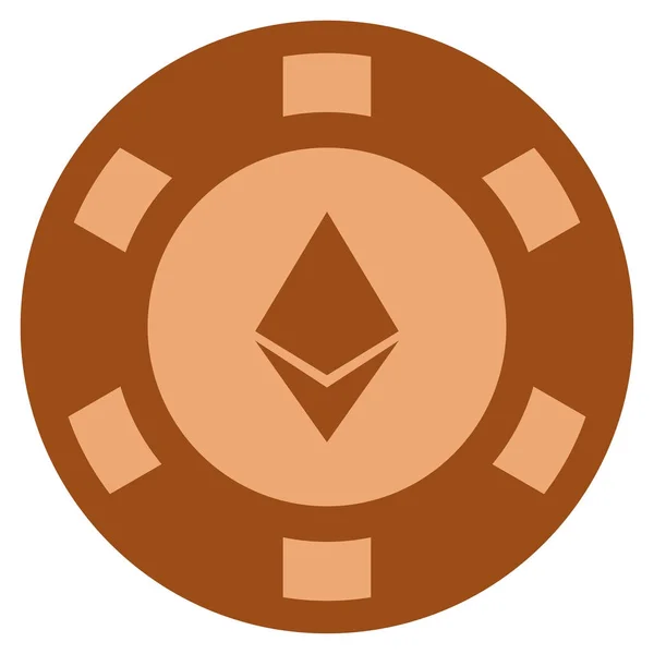 Ethereum Crystal Copper Casino Chip — Stock Vector