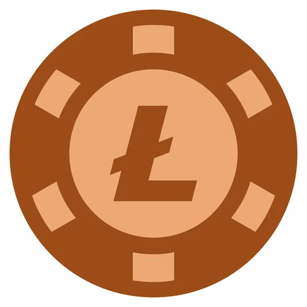 Τσιπ Litecoin χαλκού καζίνο — Διανυσματικό Αρχείο