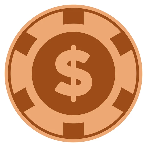 Dólar americano Copper Casino Chip — Vetor de Stock