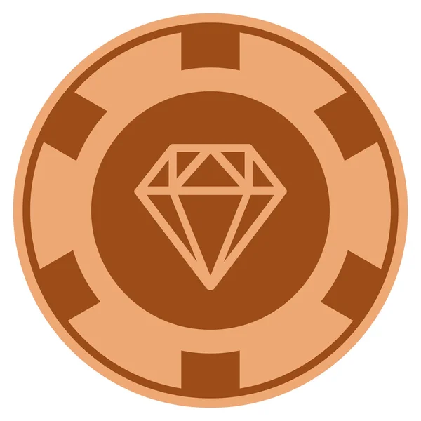 Diamant-Kupfer-Casino-Chip — Stockvektor
