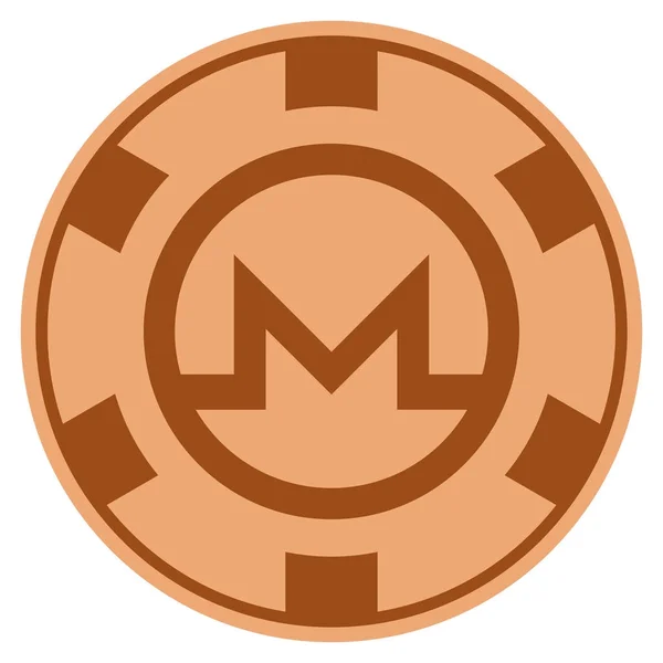 Фишка казино Monero Copper — стоковый вектор