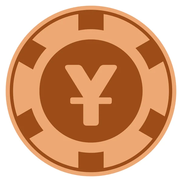 Yen Copper Casino Chip — Stock Vector