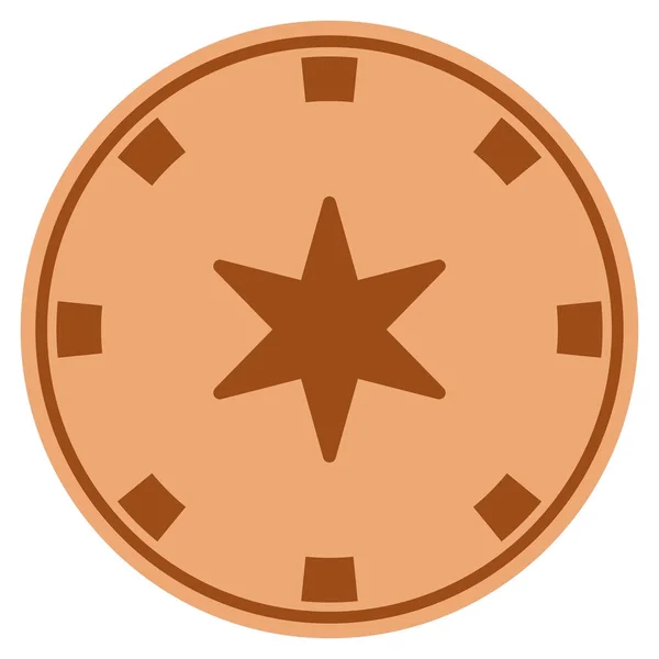Chip de cobre do casino da estrela de 6 dedos — Vetor de Stock