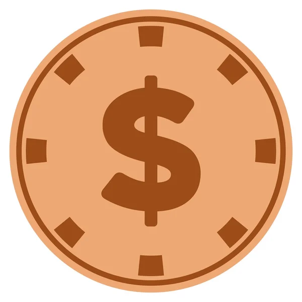 Amerikai dollár réz kaszinó Chip — Stock Vector