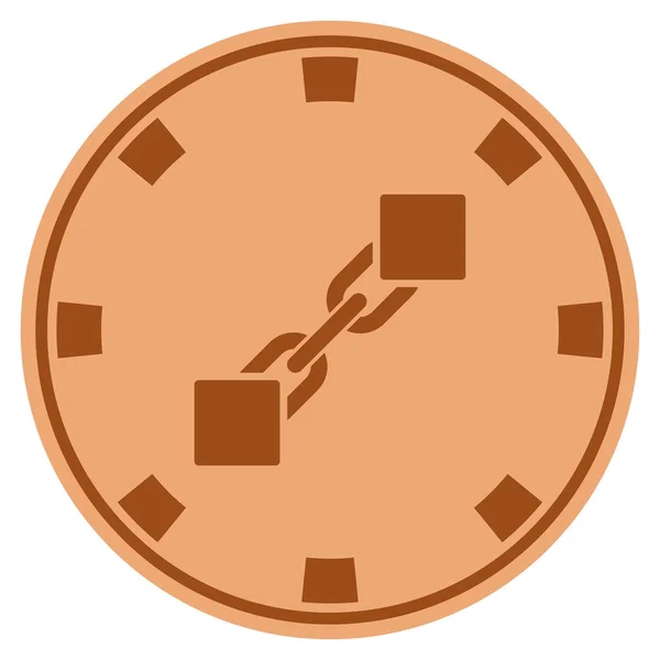 Chip de cobre Blockchain Casino —  Vetores de Stock
