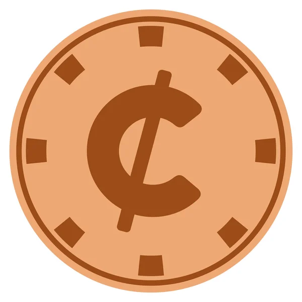 Cent Copper Casino Chip — Stock Vector