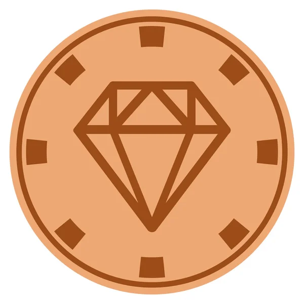 Diamant-Kupfer-Casino-Chip — Stockvektor