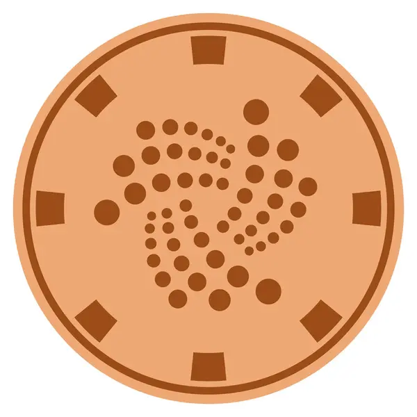 Iota sikke bakır Casino çip — Stok Vektör