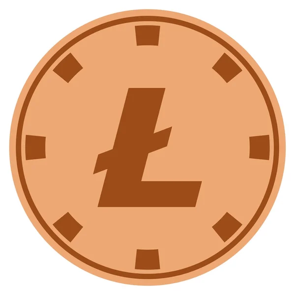 Litecoin Kupfer Casino Chip — Stockvektor