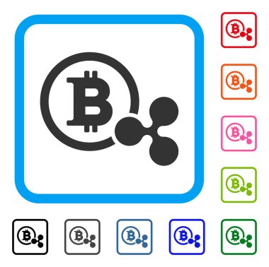 Bitcoin ve dalgalanma simgesi çerçeveli