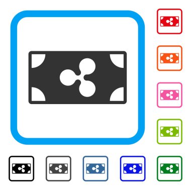 Dalgalanma banknot simgesi çerçeveli