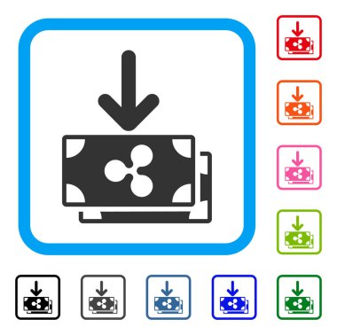 Dalgalanma banknotlar gelir simgesi çerçeveli