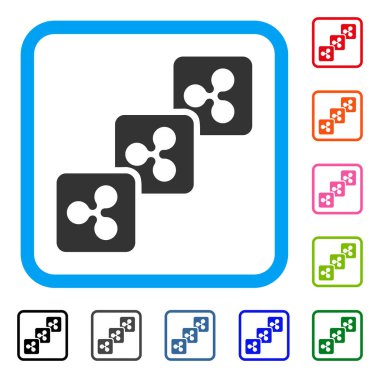 Dalgalanma bloğu zinciri simgesi çerçeveli