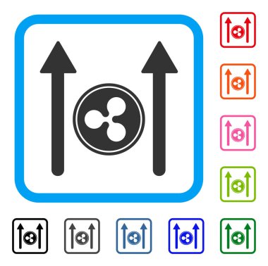 Dalgalanma para gönder okları simge çerçeveli