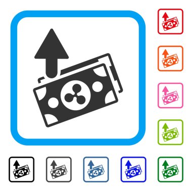 Dalgalanma masraflar banknotlar simgesi çerçeveli