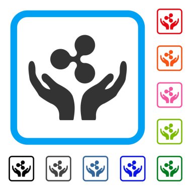 Dalgalanma bakım el simgesi çerçeveli