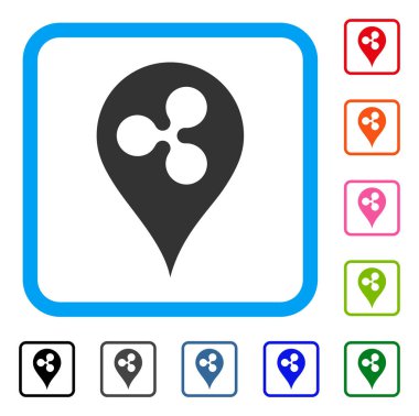 Dalgalanma harita işareti simgesi çerçeveli