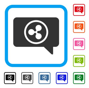 İleti bulut çerçeveli simgesi dalgalanma