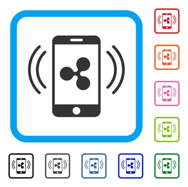 Dalgalanma mobil kontrol simgesi çerçeveli