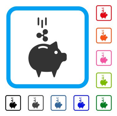 Dalgalanma kumbara simgesi çerçeveli