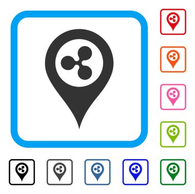 Dalgalanma harita işareti simgesi çerçeveli