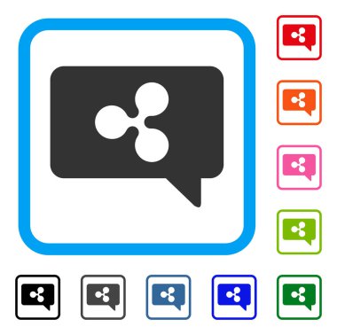 İleti bulut çerçeveli simgesi dalgalanma