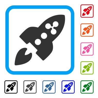 Dalgalanma roket simgesi çerçeveli