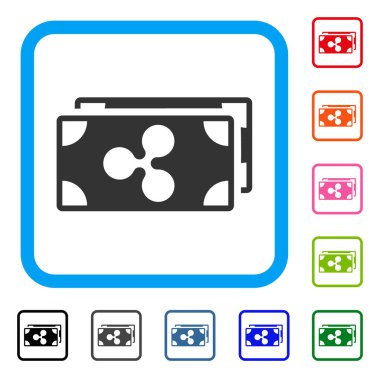 Dalgalanma banknotlar simgesi çerçeveli