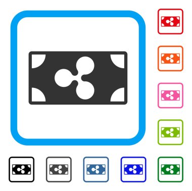 Dalgalanma banknot simgesi çerçeveli